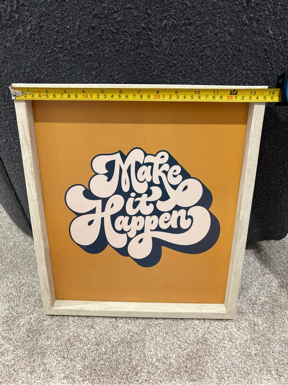 Make It Happen Framed Wall Art - Orange & Cream